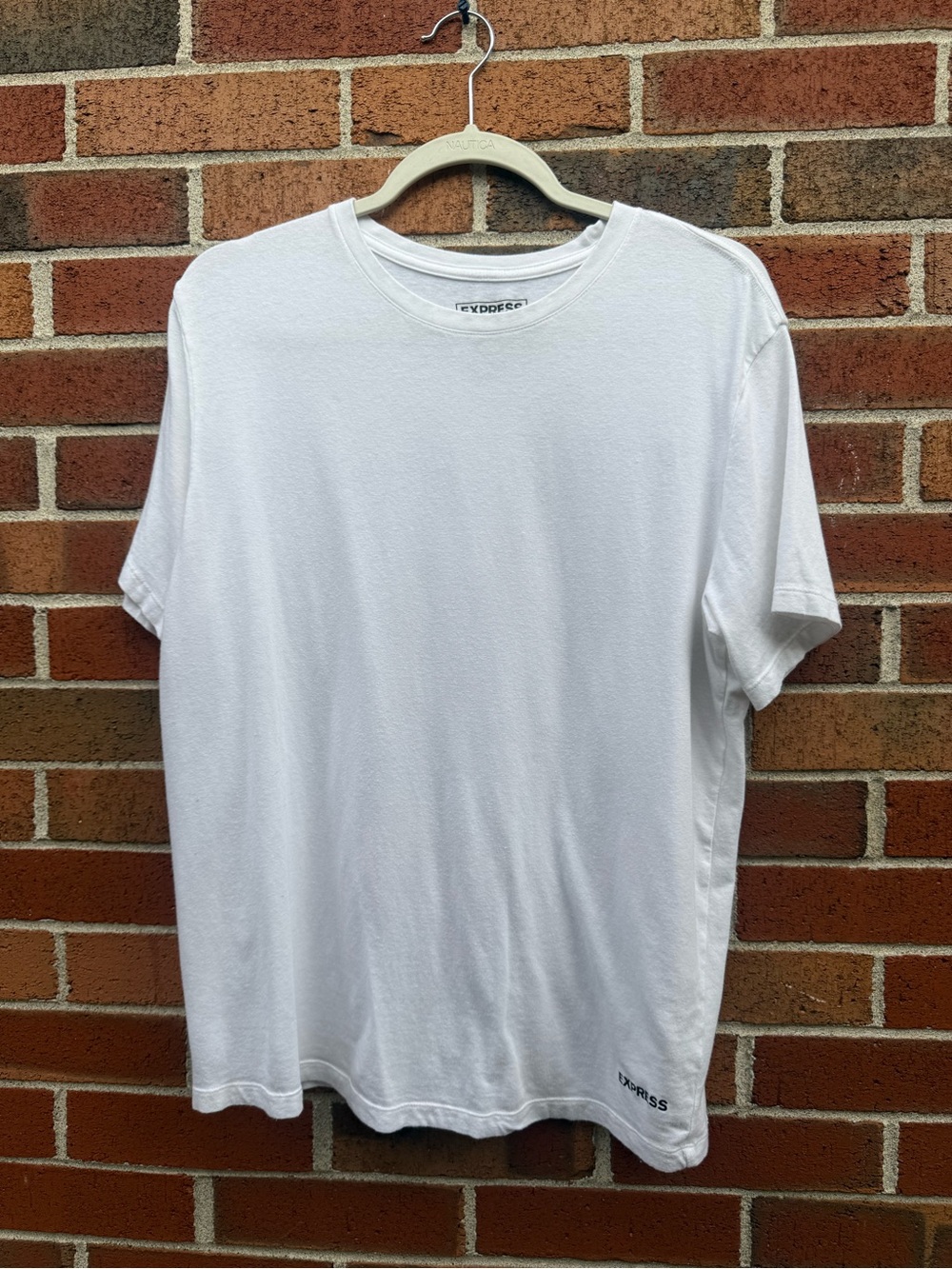 Express Luxe Super Soft Cotton Blend Crew Neck T-Shirt White Size Large